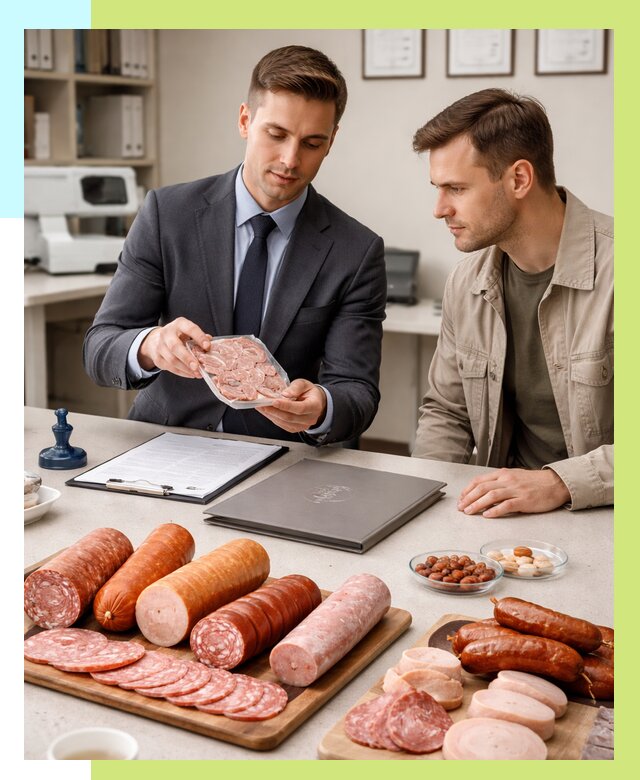 Сертификация колбасных изделий в Первоуральске от 7720 р. | Алешин-Прв